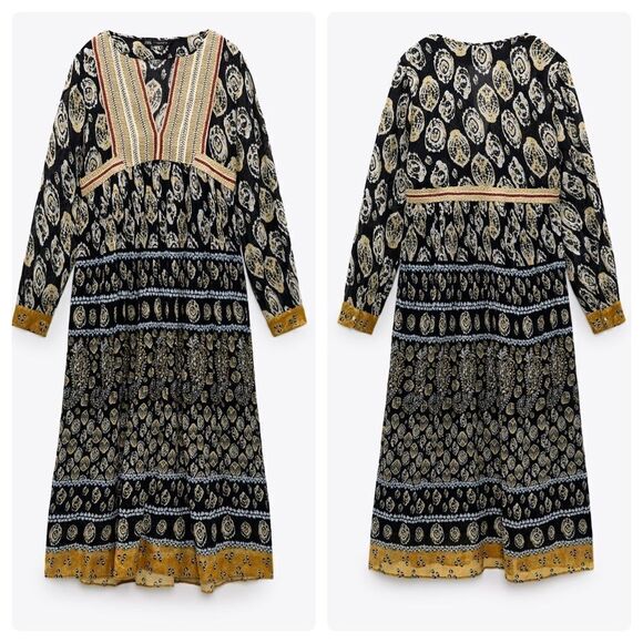 Zara Embroidered Dress Kaftan New Print - Picture 11 of 11